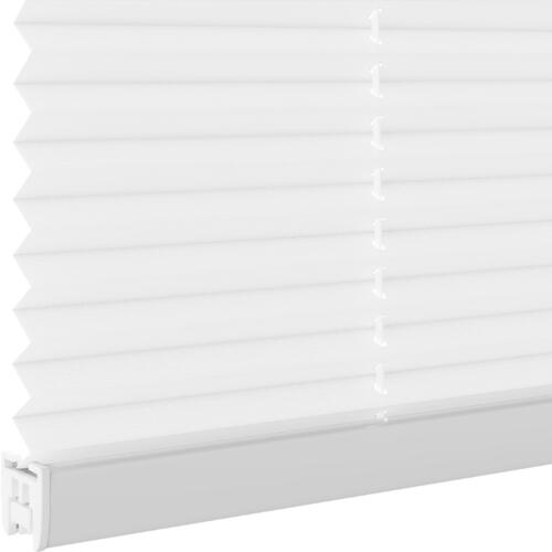 Plissee ohne Bohren! Schuette® Plissee ohne Bohren nach Maß • Premium Kollektion: White Day (Weiß) • Suprafix Klemmhalter “Incognito X" • Profilfarbe: Weiß