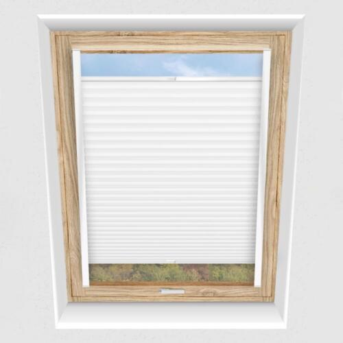 Schuette® Dachfenster Plissee nach Maß • Premium Kollektion: White Day (Weiß) • Profilfarbe: Weiß
