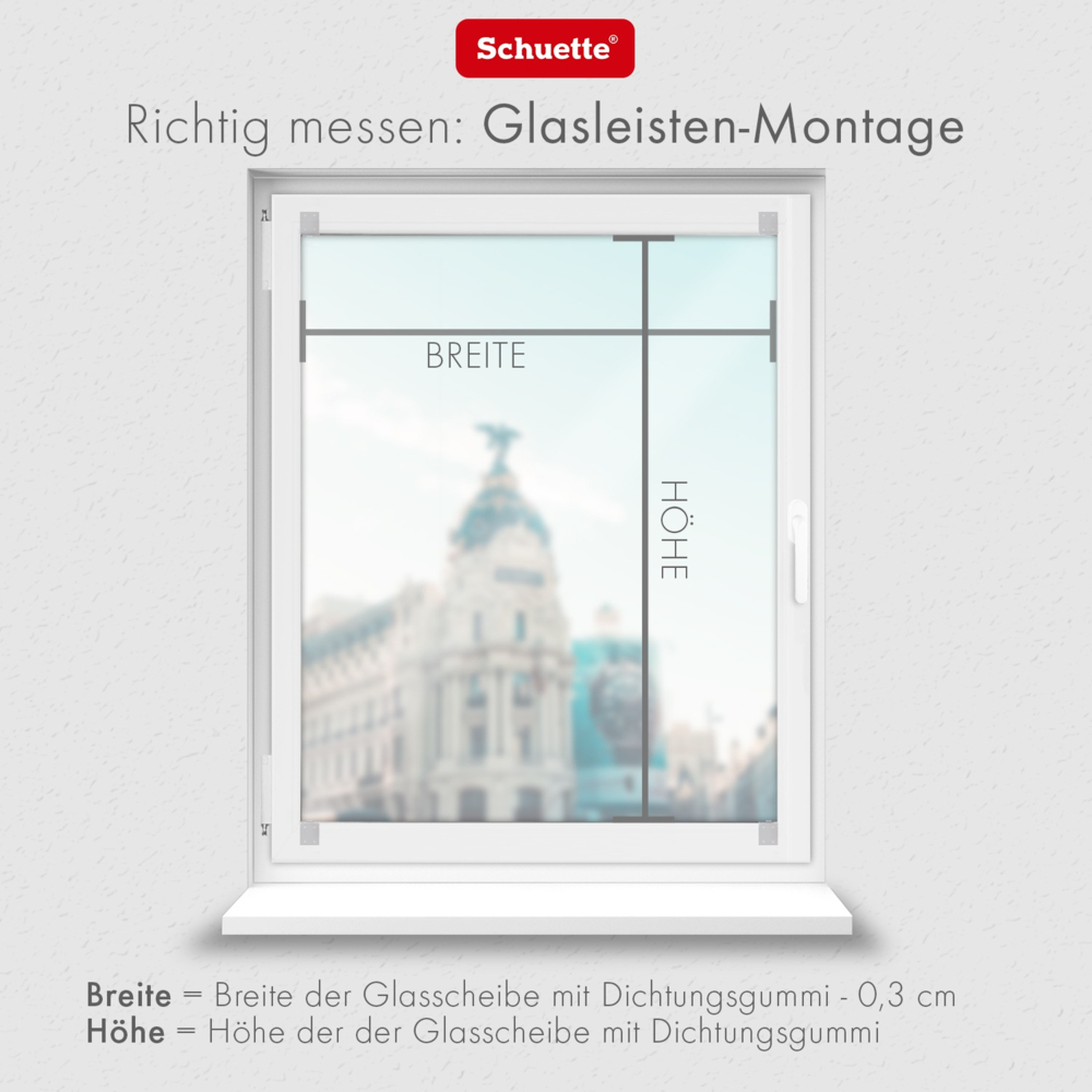 Anleitung um Fenster für Plissee zum Kleben ausmessen, Innenrahmen-Montage