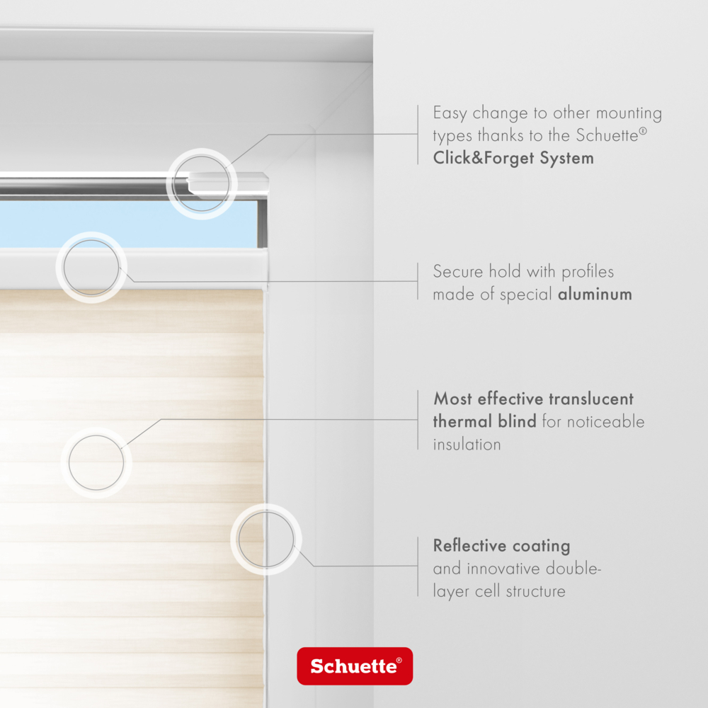 Properties of the light-filtering thermal fabric in Schuette honeycomb blinds
