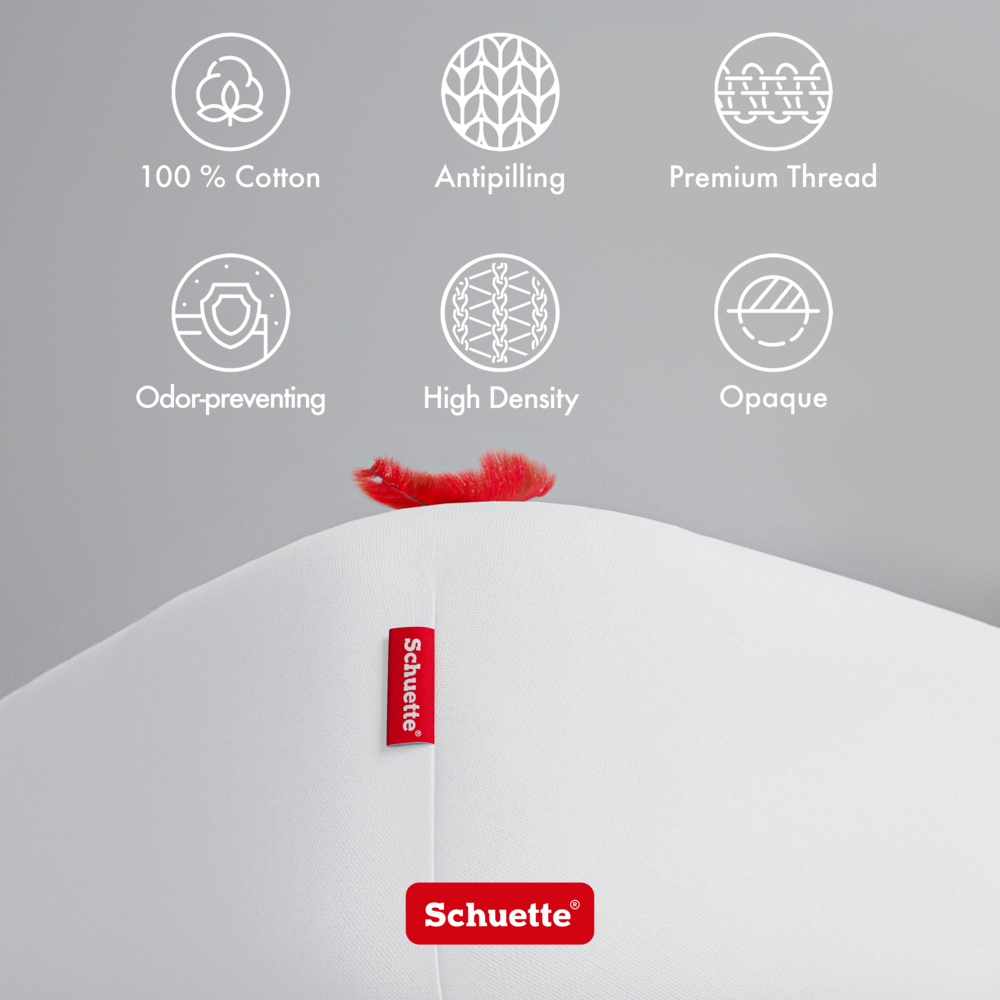 Features of Schuette fitted sheets: anti-pilling, odour-preventing and opaque
