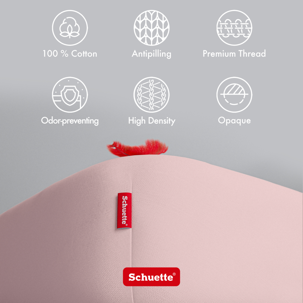 Features of Schuette fitted sheets: anti-pilling, odour-preventing and opaque