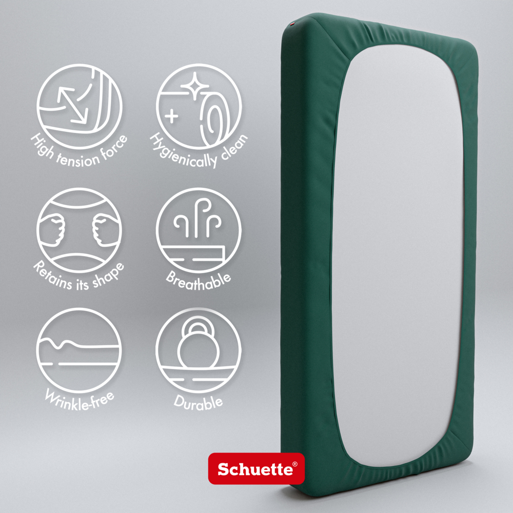Fitted sheet features: wrinkle-free, breathable and hygienic