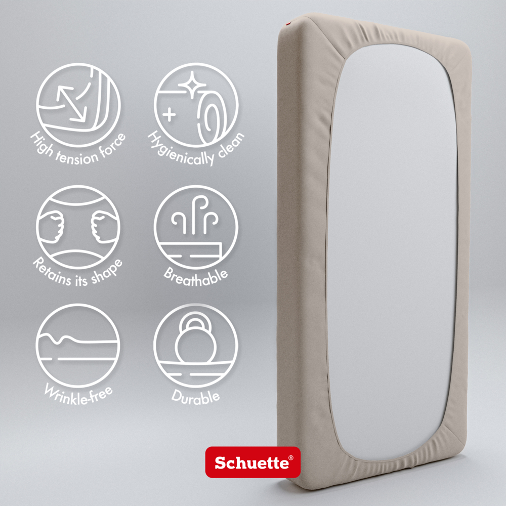 Fitted sheet features: wrinkle-free, breathable and hygienic
