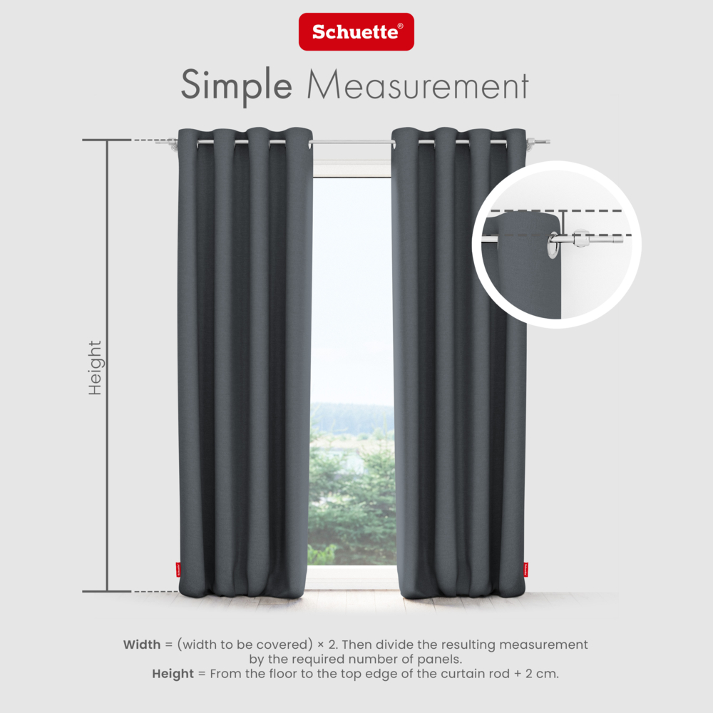 Schuette® Verdunkelungs-Vorhang Gardine mit Ösen nach Maß ● Century Black Kollektion: Shadow Touch (Grau) ● 1 Stück ● Knitterfrei Pflegeleicht Thermo Blickdicht & stark Abdunkelnd