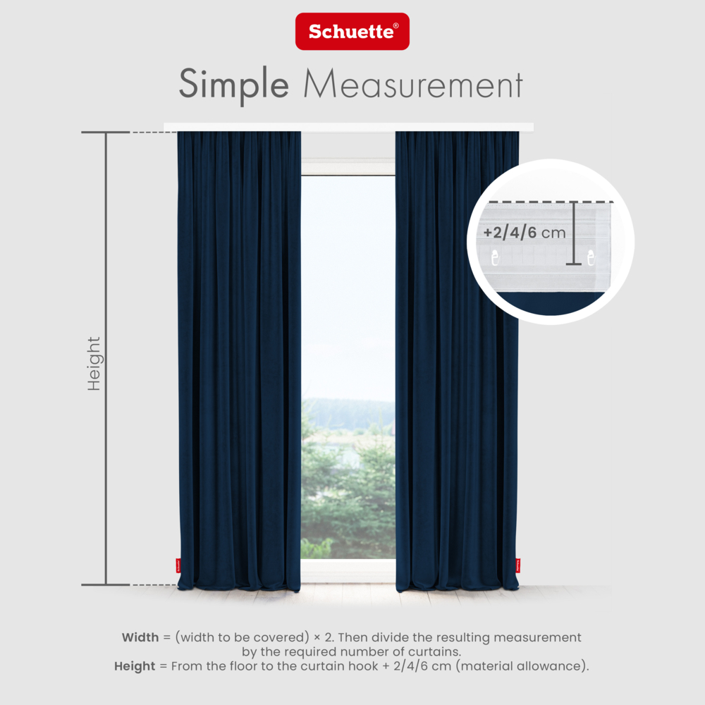 Schuette® Verdunkelungs-Vorhang Gardine mit Tunnelband nach Maß ● Millenium Velvet Kollektion: Royal Blue (Blau) ● 1 Stück ● Knitterfrei Pflegeleicht Thermo Blickdicht & stark Abdunkelnd