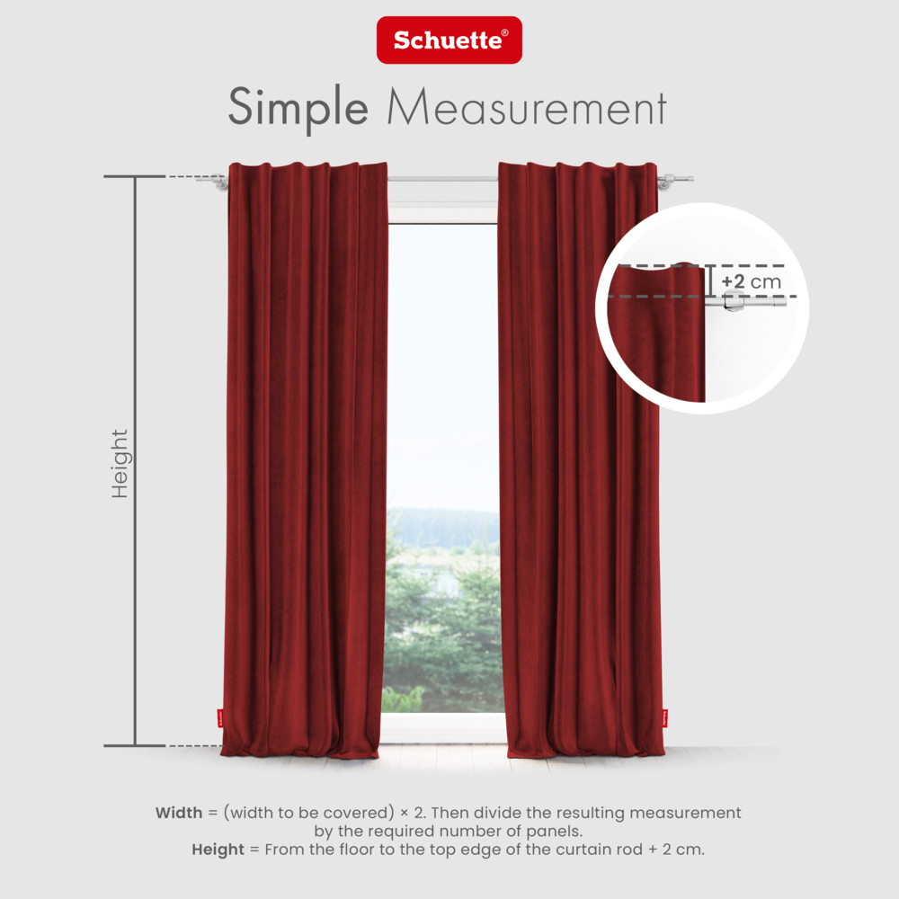 Schuette® Verdunkelungs-Vorhang Gardine mit Tunnelband nach Maß ● Millenium Velvet Kollektion: Sangria (Rot) ● 1 Stück ● Knitterfrei Pflegeleicht Thermo Blickdicht & stark Abdunkelnd
