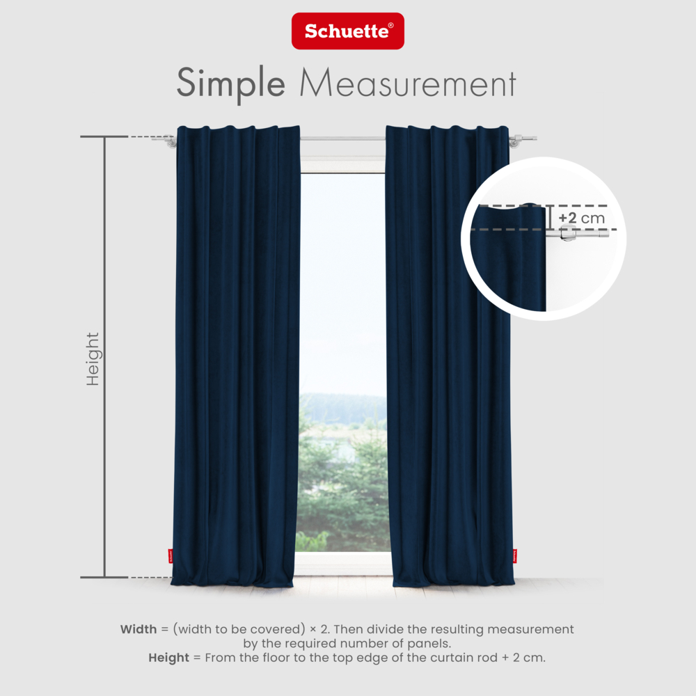 Schuette® Verdunkelungs-Vorhang Gardine mit Tunnelband nach Maß ● Millenium Velvet Kollektion: Royal Blue (Blau) ● 1 Stück ● Knitterfrei Pflegeleicht Thermo Blickdicht & stark Abdunkelnd