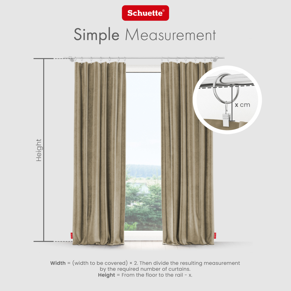 Schuette® Verdunkelungs-Vorhang Gardine mit Tunnelband nach Maß ● Millenium Velvet Kollektion: Brown Teddy (Beige) ● 1 Stück ● Knitterfrei Pflegeleicht Thermo Blickdicht & stark Abdunkelnd