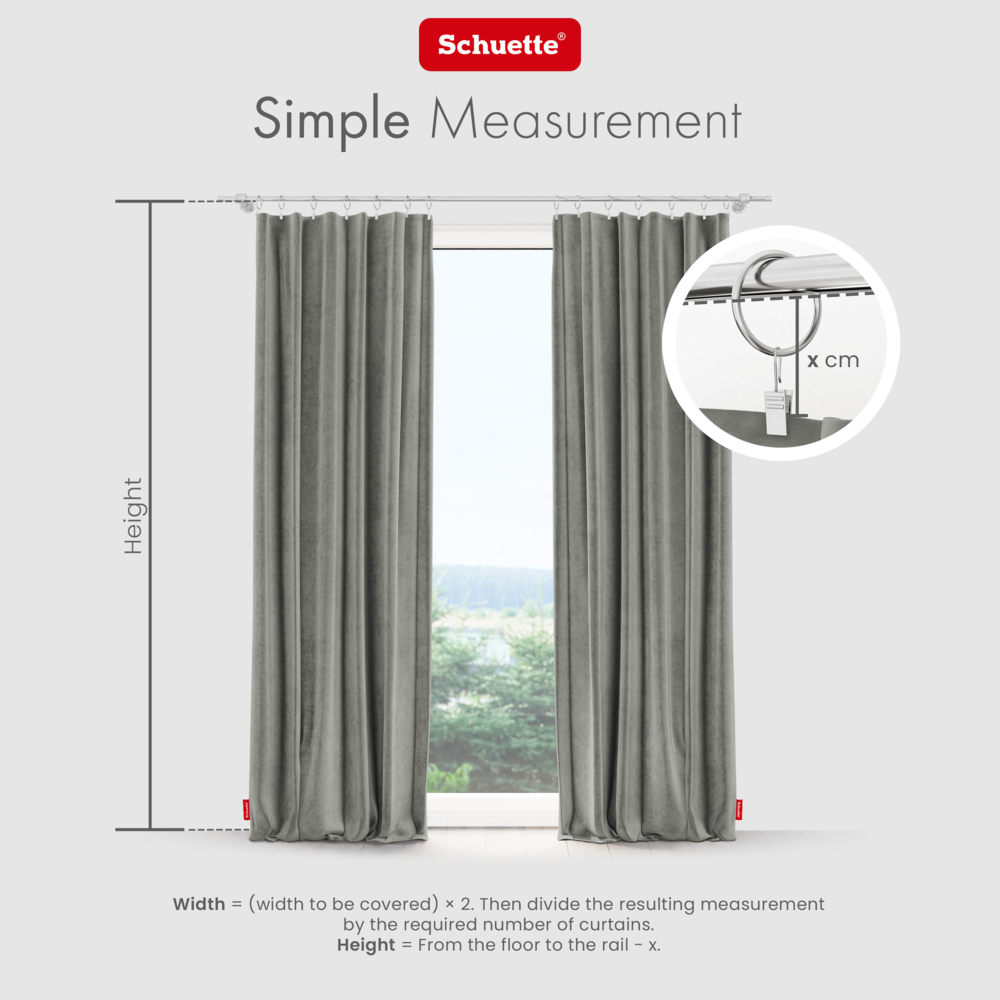 Schuette® Verdunkelungs-Vorhang Gardine mit Tunnelband nach Maß ● Millenium Velvet Kollektion: Umber Gray (Grau) ● 1 Stück ● Knitterfrei Pflegeleicht Thermo Blickdicht & stark Abdunkelnd