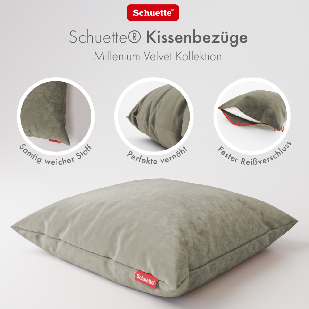 Características de las fundas de cojín decorativas Schuette: tejido, costuras y cremallera