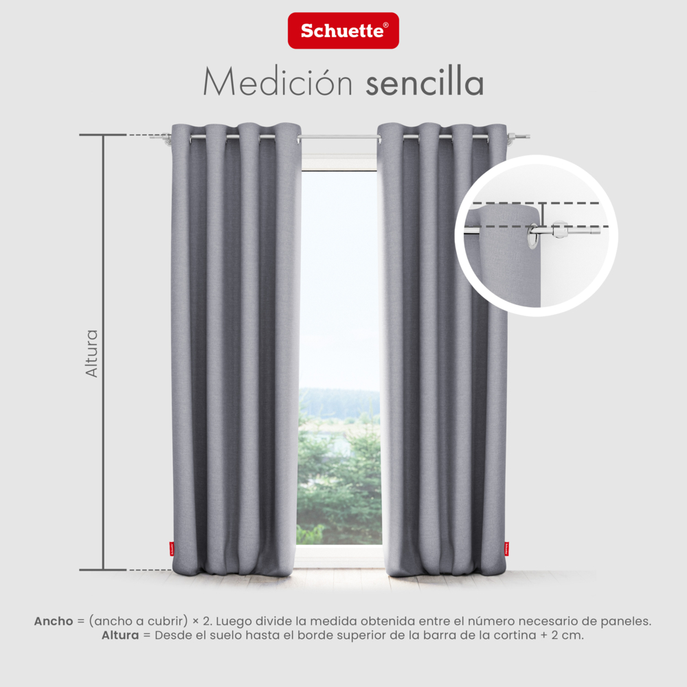 Schuette® Verdunkelungs-Vorhang Gardine mit Ösen nach Maß ● Century Black Kollektion: Fine Platinium (Silber) ● 1 Stück ● Knitterfrei Pflegeleicht Thermo Blickdicht & stark Abdunkelnd