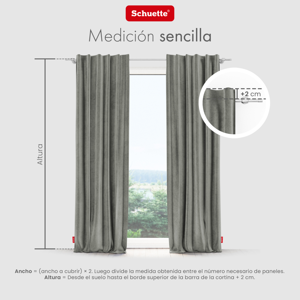 Schuette® Verdunkelungs-Vorhang Gardine mit Tunnelband nach Maß ● Millenium Velvet Kollektion: Umber Gray (Grau) ● 1 Stück ● Knitterfrei Pflegeleicht Thermo Blickdicht & stark Abdunkelnd