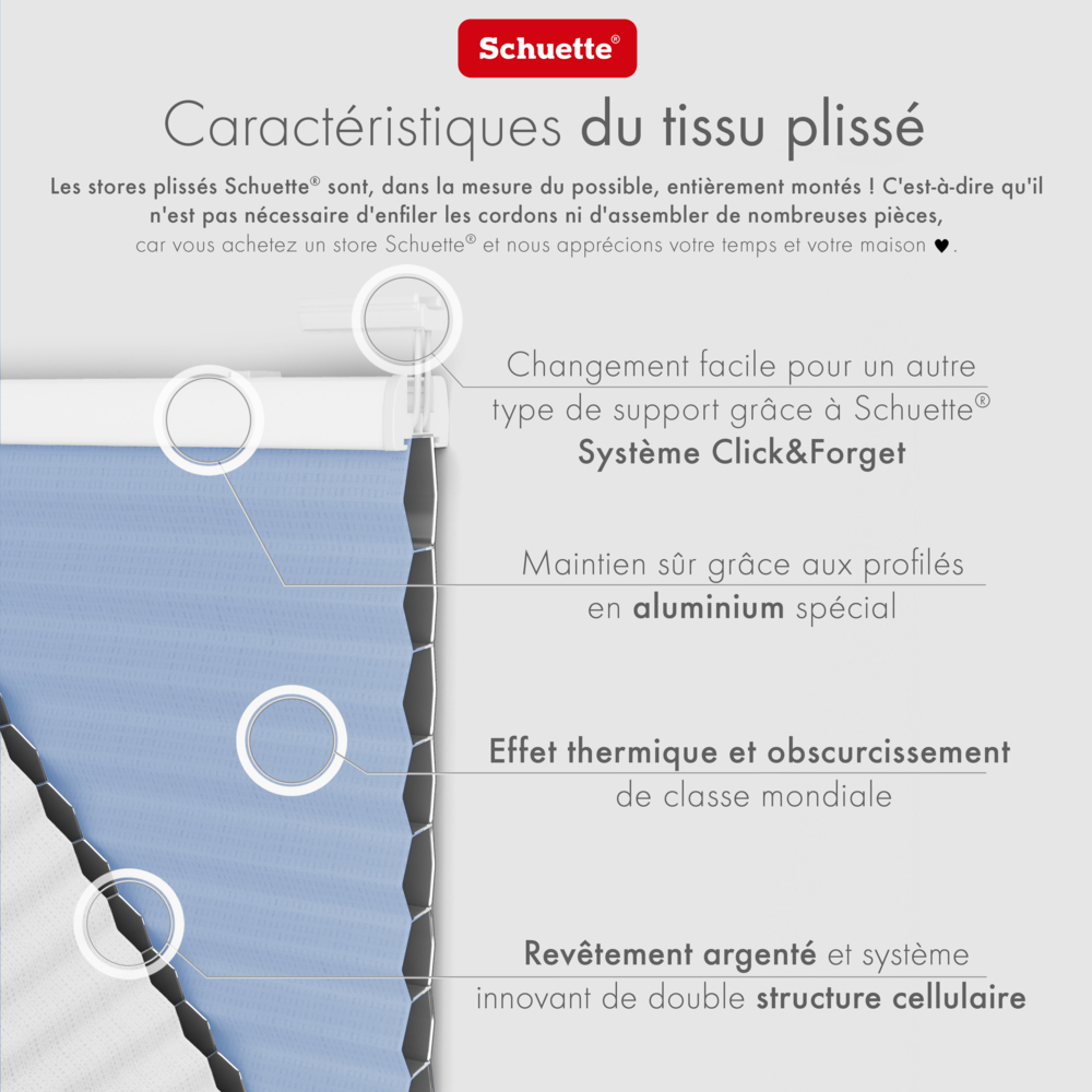 Schuette® Dachfenster Wabenplissee nach Maß • Honey Kollektion: Ocean Drive (Hellblau) • Profilfarbe: Walnuss