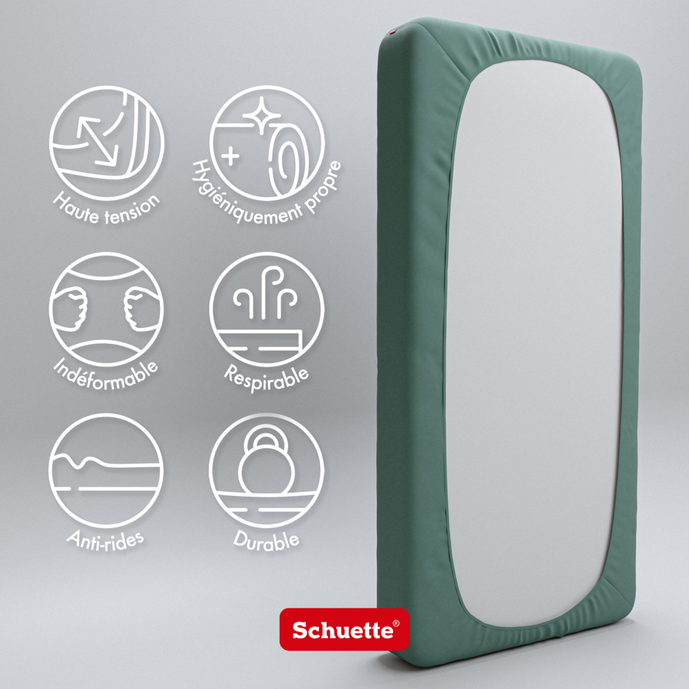 Caractéristiques du drap-housse : infroissable, respirant et hygiénique