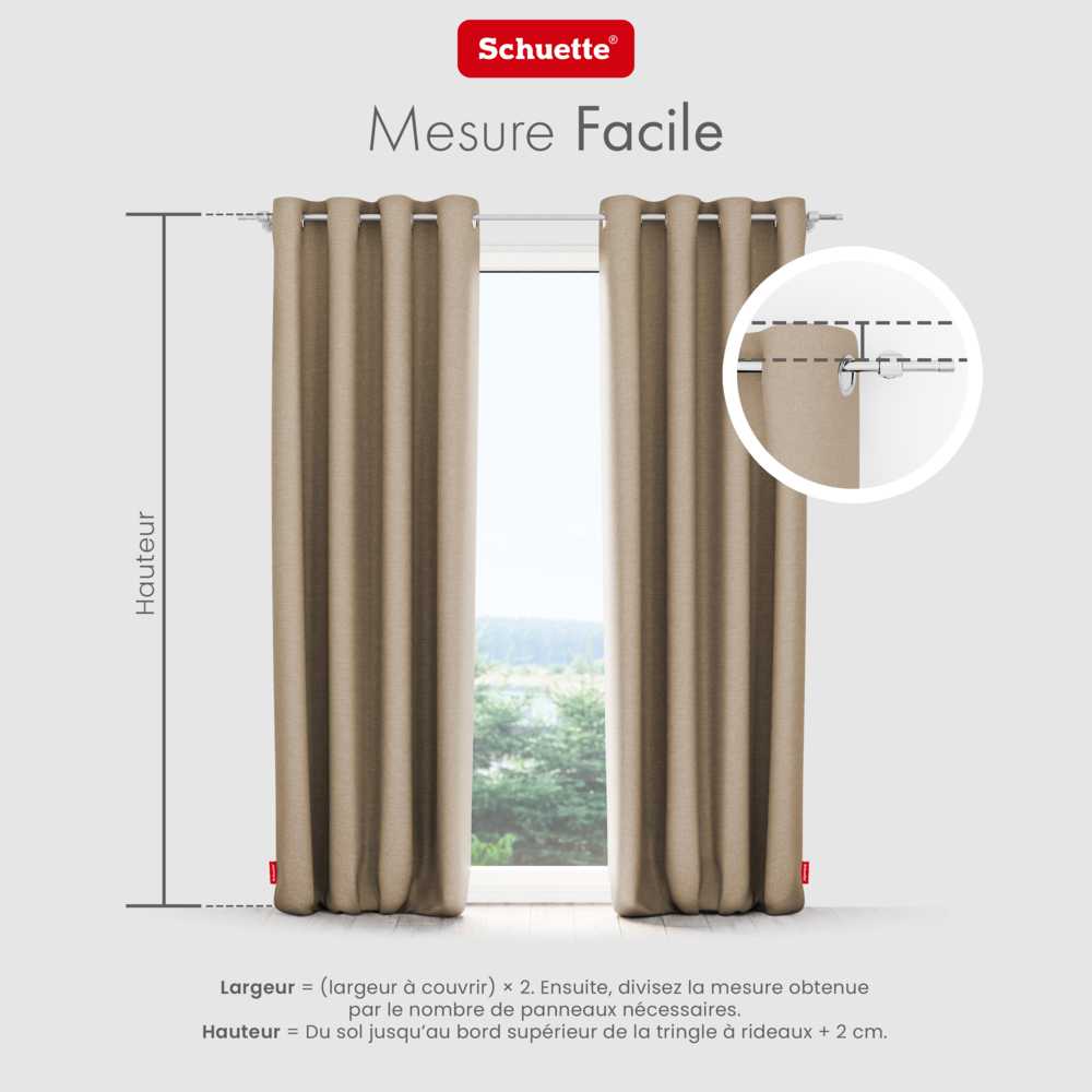Schuette® Verdunkelungs-Vorhang Gardine mit Ösen nach Maß ● Century Black Kollektion: Safari Trail (Beige) ● 1 Stück ● Knitterfrei Pflegeleicht Thermo Blickdicht & stark Abdunkelnd