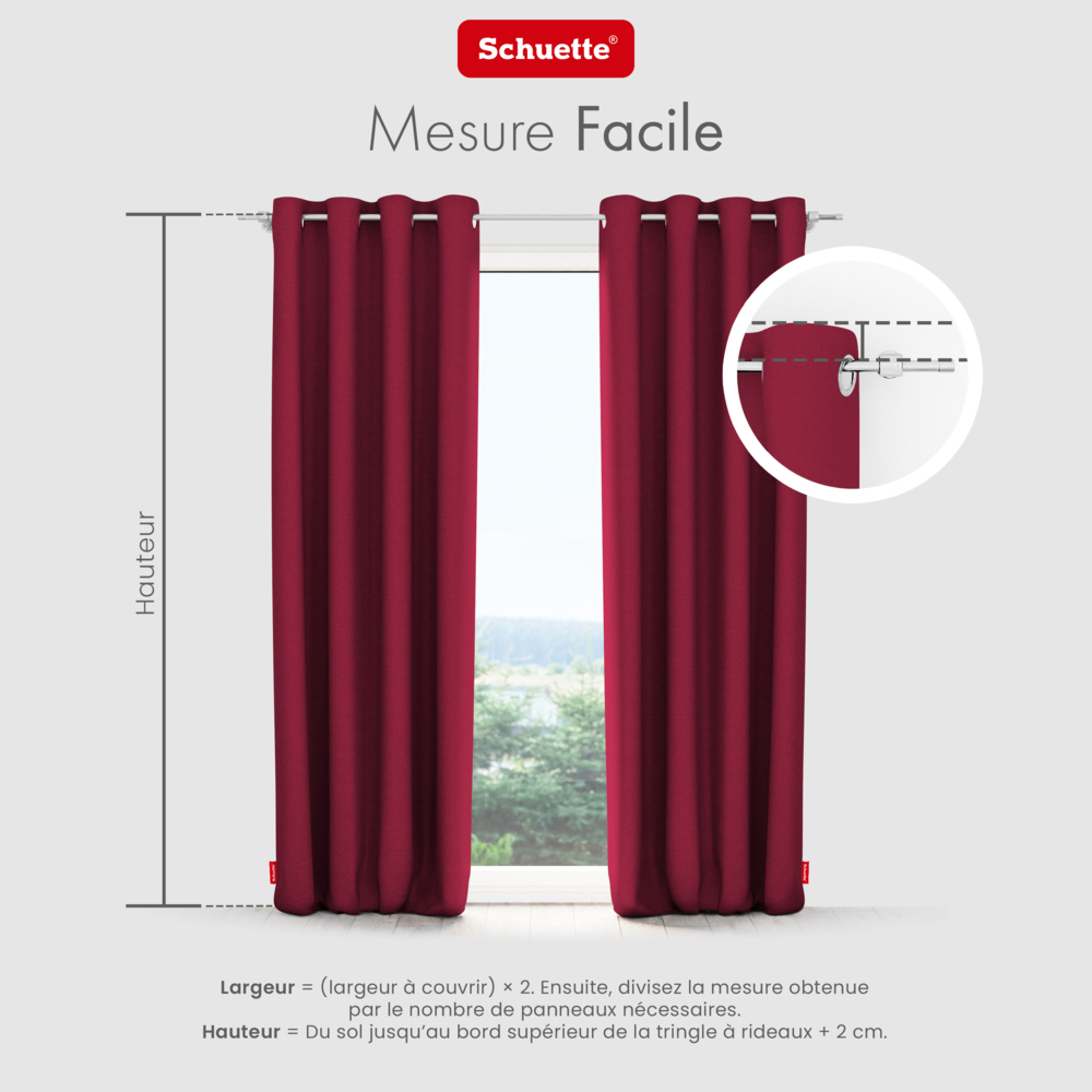 Schuette® Verdunkelungs-Vorhang Gardine mit Ösen nach Maß ● Century Black Kollektion: Fire Dance (Rot) ● 1 Stück ● Knitterfrei Pflegeleicht Thermo Blickdicht & stark Abdunkelnd