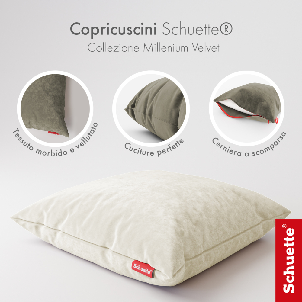 Caratteristiche delle fodere per cuscini decorativi Schuette: tessuto, cuciture e cerniera