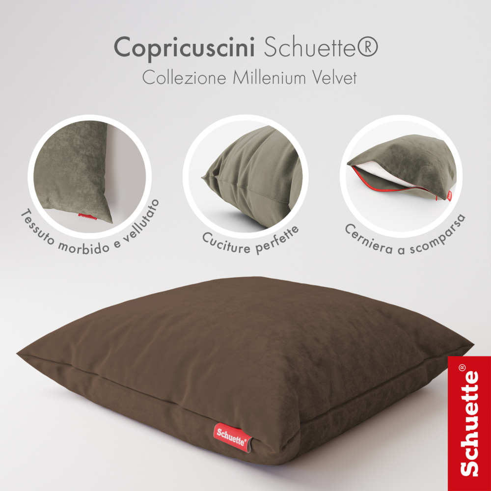 Caratteristiche delle fodere per cuscini decorativi Schuette: tessuto, cuciture e cerniera