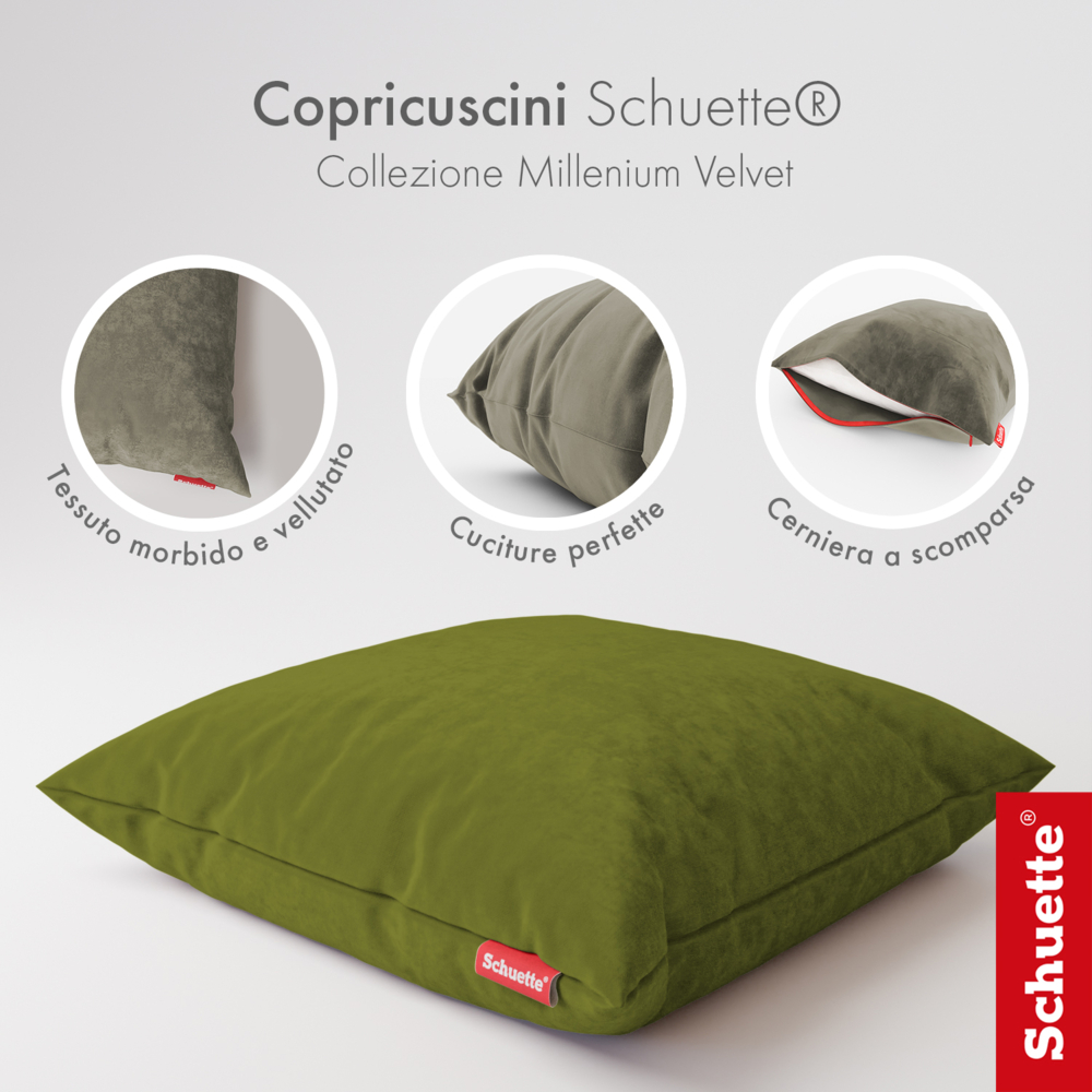 Caratteristiche delle fodere per cuscini decorativi Schuette: tessuto, cuciture e cerniera
