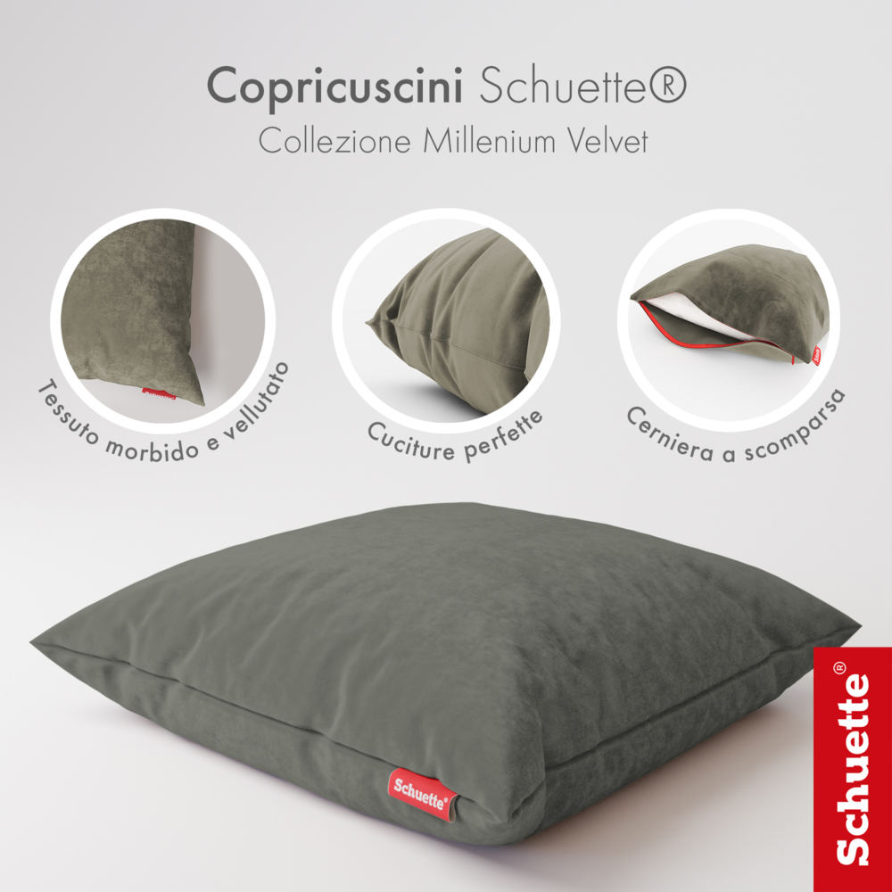 Caratteristiche delle fodere per cuscini decorativi Schuette: tessuto, cuciture e cerniera