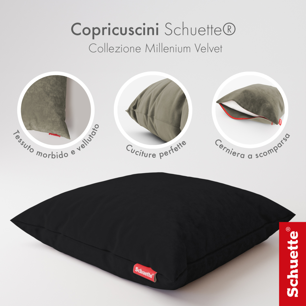 Caratteristiche delle fodere per cuscini decorativi Schuette: tessuto, cuciture e cerniera