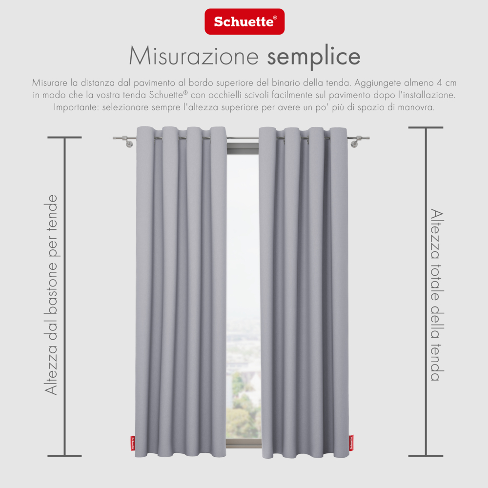 Schuette® Verdunkelungs-Vorhang Gardine mit Ösen nach Maß ● Century Black Kollektion: Fine Platinium (Silber) ● 1 Stück ● Knitterfrei Pflegeleicht Thermo Blickdicht & stark Abdunkelnd