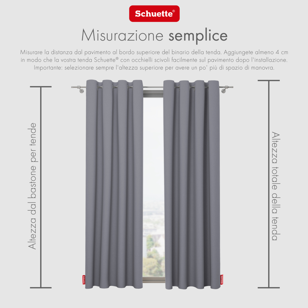 Schuette® Verdunkelungs-Vorhang Gardine mit Ösen nach Maß ● Century Black Kollektion: Misty Harbor (Grau) ● 1 Stück ● Knitterfrei Pflegeleicht Thermo Blickdicht & stark Abdunkelnd