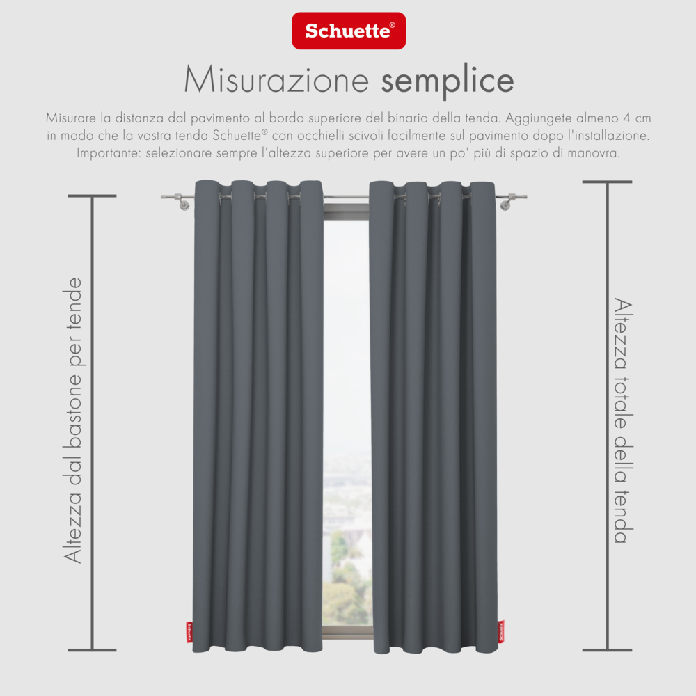 Schuette® Verdunkelungs-Vorhang Gardine mit Ösen nach Maß ● Century Black Kollektion: Shadow Touch (Grau) ● 1 Stück ● Knitterfrei Pflegeleicht Thermo Blickdicht & stark Abdunkelnd