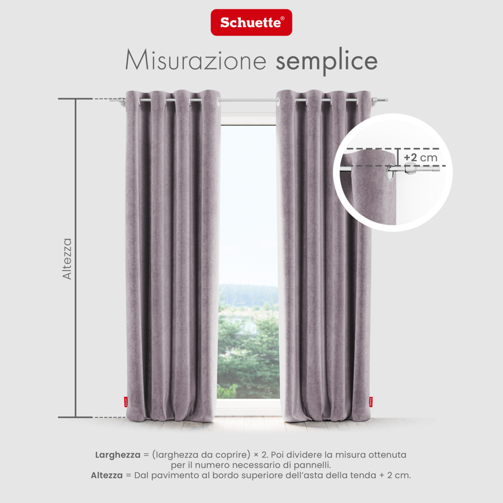 Schuette® Verdunkelungs-Vorhang Gardine mit Ösen nach Maß ● Millenium Velvet Kollektion: Purple Grape (Lila) ● 1 Stück ● Knitterfrei Pflegeleicht Thermo Blickdicht & stark Abdunkelnd