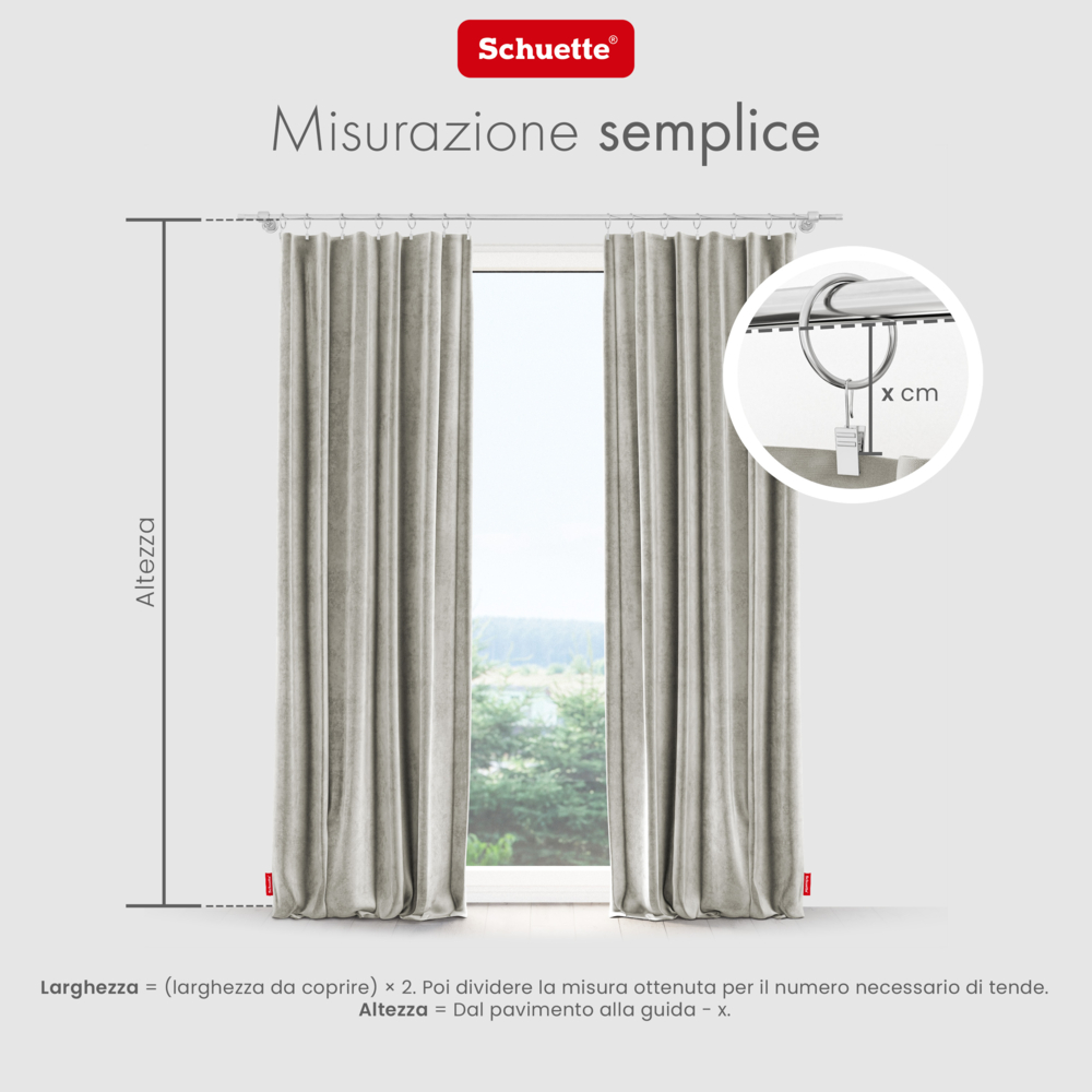 Schuette® Verdunkelungs-Vorhang Gardine mit Tunnelband nach Maß ● Millenium Velvet Kollektion: Grey Goose (Beige) ● 1 Stück ● Knitterfrei Pflegeleicht Thermo Blickdicht & stark Abdunkelnd