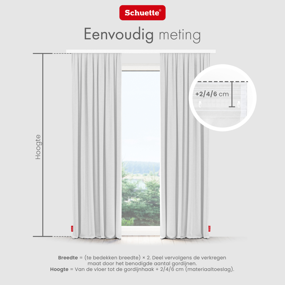 Schuette® Verdunkelungs-Vorhang Gardine mit Tunnelband nach Maß ● Century Black Kollektion: Misty White (Weiß-Grau) ● 1 Stück ● Knitterfrei Pflegeleicht Thermo Blickdicht & stark Abdunkelnd