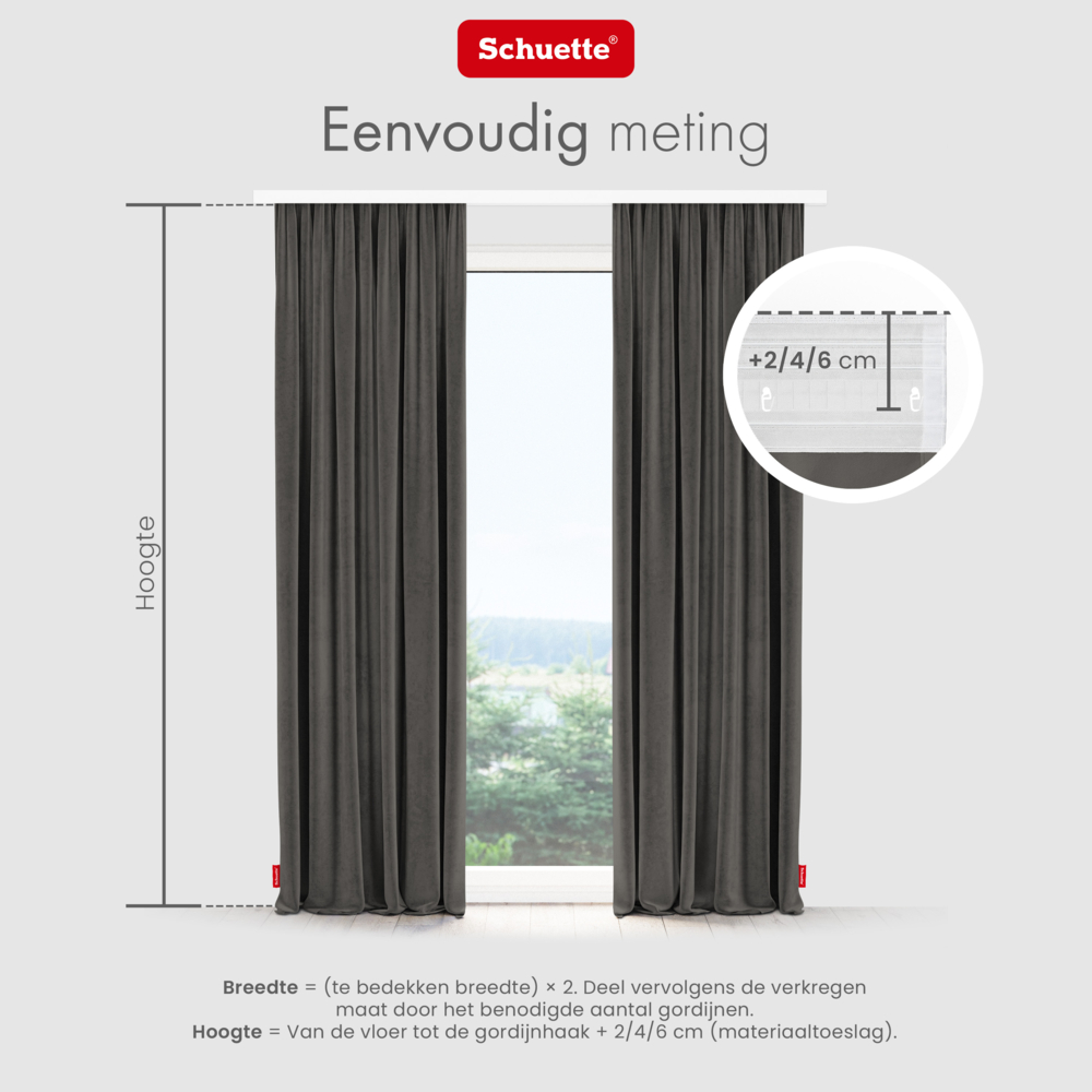 Schuette® Verdunkelungs-Vorhang Gardine mit Tunnelband nach Maß ● Millenium Velvet Kollektion: Great Wolf (Grau) ● 1 Stück ● Knitterfrei Pflegeleicht Thermo Blickdicht & stark Abdunkelnd