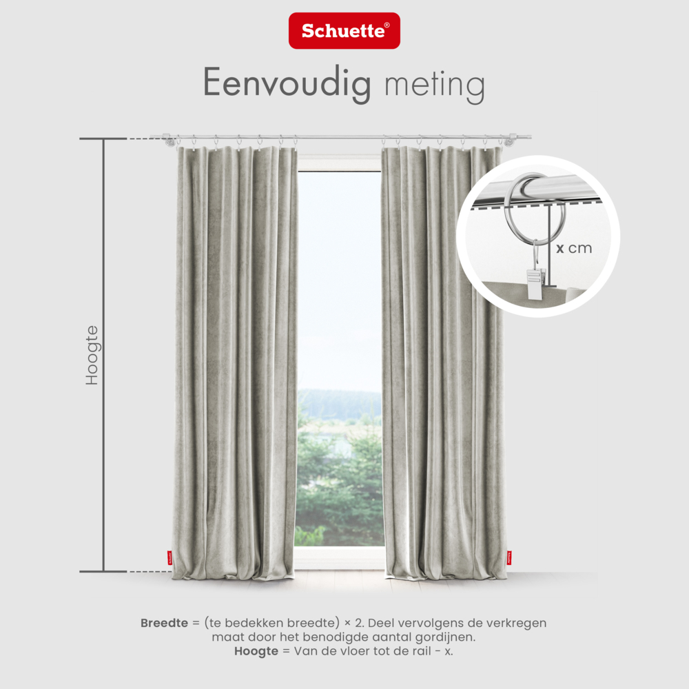 Schuette® Verdunkelungs-Vorhang Gardine mit Tunnelband nach Maß ● Millenium Velvet Kollektion: Grey Goose (Beige) ● 1 Stück ● Knitterfrei Pflegeleicht Thermo Blickdicht & stark Abdunkelnd