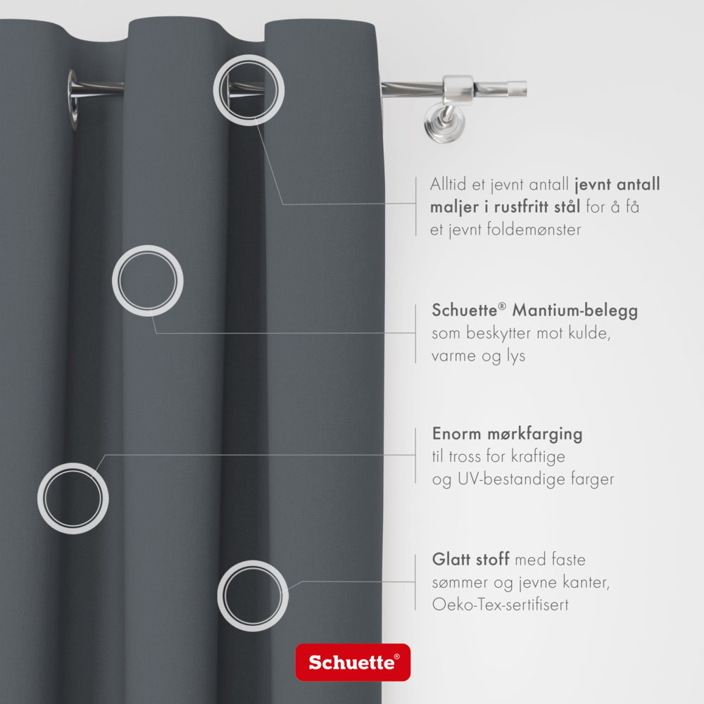 Schuette® Verdunkelungs-Vorhang Gardine mit Ösen nach Maß ● Century Black Kollektion: Shadow Touch (Grau) ● 1 Stück ● Knitterfrei Pflegeleicht Thermo Blickdicht & stark Abdunkelnd