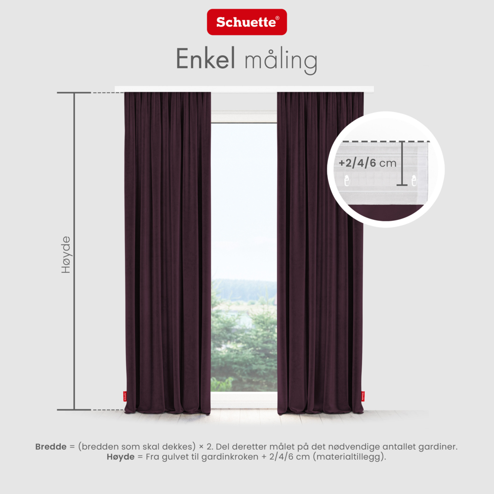 Schuette® Verdunkelungs-Vorhang Gardine mit Tunnelband nach Maß ● Millenium Velvet Kollektion: Plum (Purple) ● 1 Stück ● Knitterfrei Pflegeleicht Thermo Blickdicht & stark Abdunkelnd