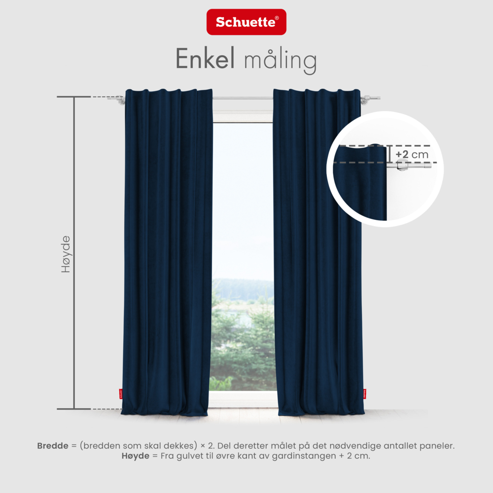 Schuette® Verdunkelungs-Vorhang Gardine mit Tunnelband nach Maß ● Millenium Velvet Kollektion: Royal Blue (Blau) ● 1 Stück ● Knitterfrei Pflegeleicht Thermo Blickdicht & stark Abdunkelnd