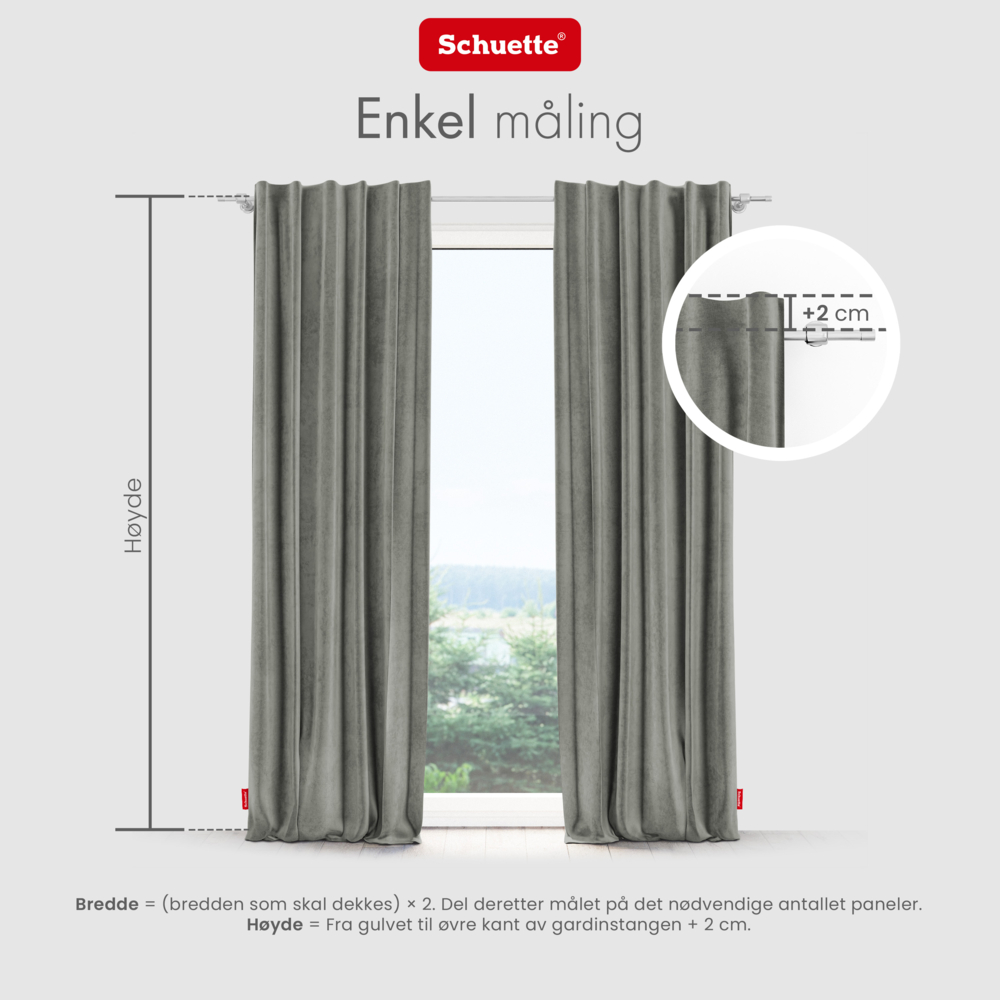Schuette® Verdunkelungs-Vorhang Gardine mit Tunnelband nach Maß ● Millenium Velvet Kollektion: Umber Gray (Grau) ● 1 Stück ● Knitterfrei Pflegeleicht Thermo Blickdicht & stark Abdunkelnd