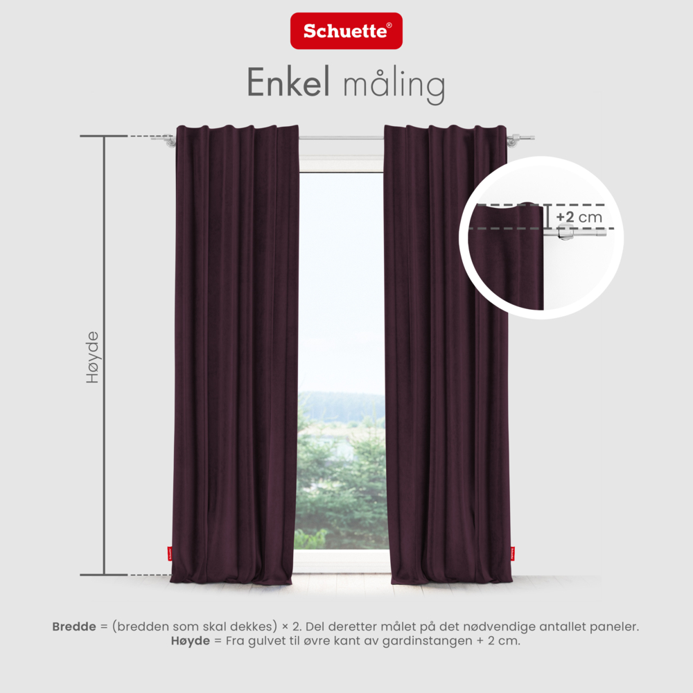 Schuette® Verdunkelungs-Vorhang Gardine mit Tunnelband nach Maß ● Millenium Velvet Kollektion: Plum (Purple) ● 1 Stück ● Knitterfrei Pflegeleicht Thermo Blickdicht & stark Abdunkelnd