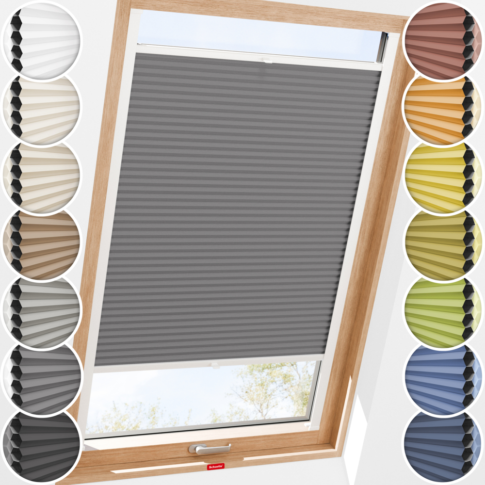 Schuette Dachfenster Wabenplissee Verdunkelung Thermo mit Bohren am Fenster