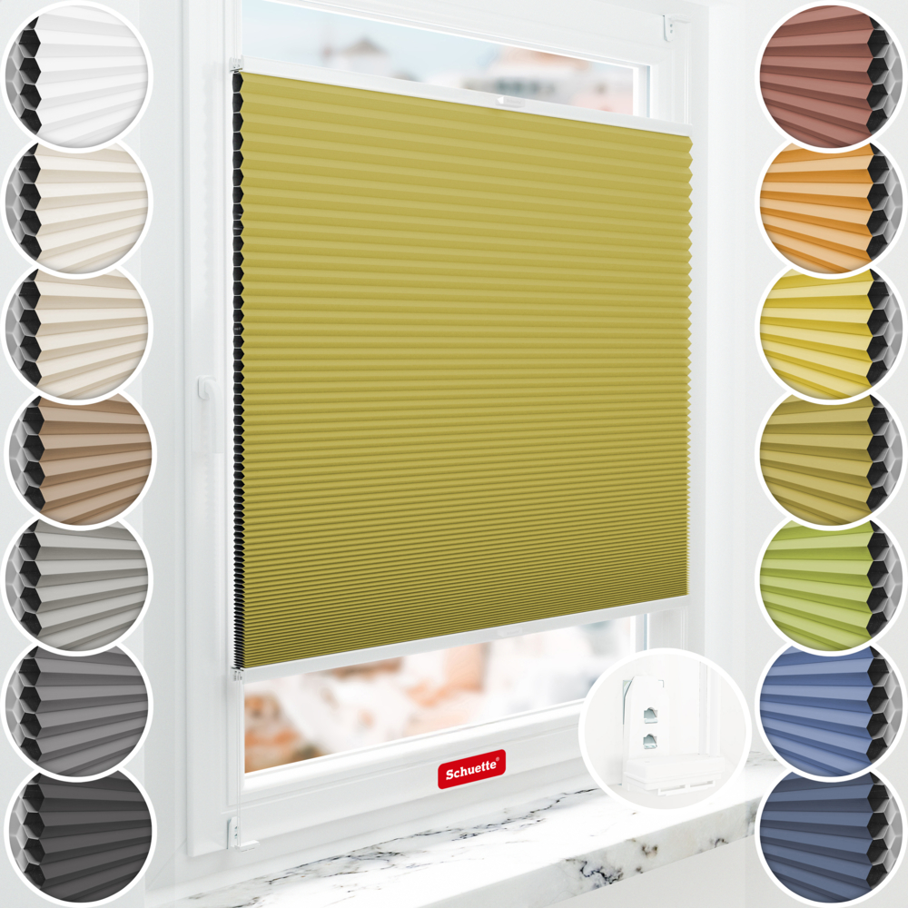 Schuette Wabenplissee Verdunkelung Thermo ohne Bohren am Fenster