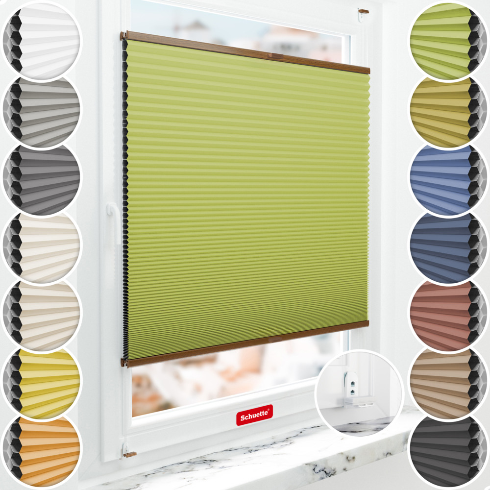 Schuette Wabenplissee Verdunkelung Thermo ohne Bohren am Fenster