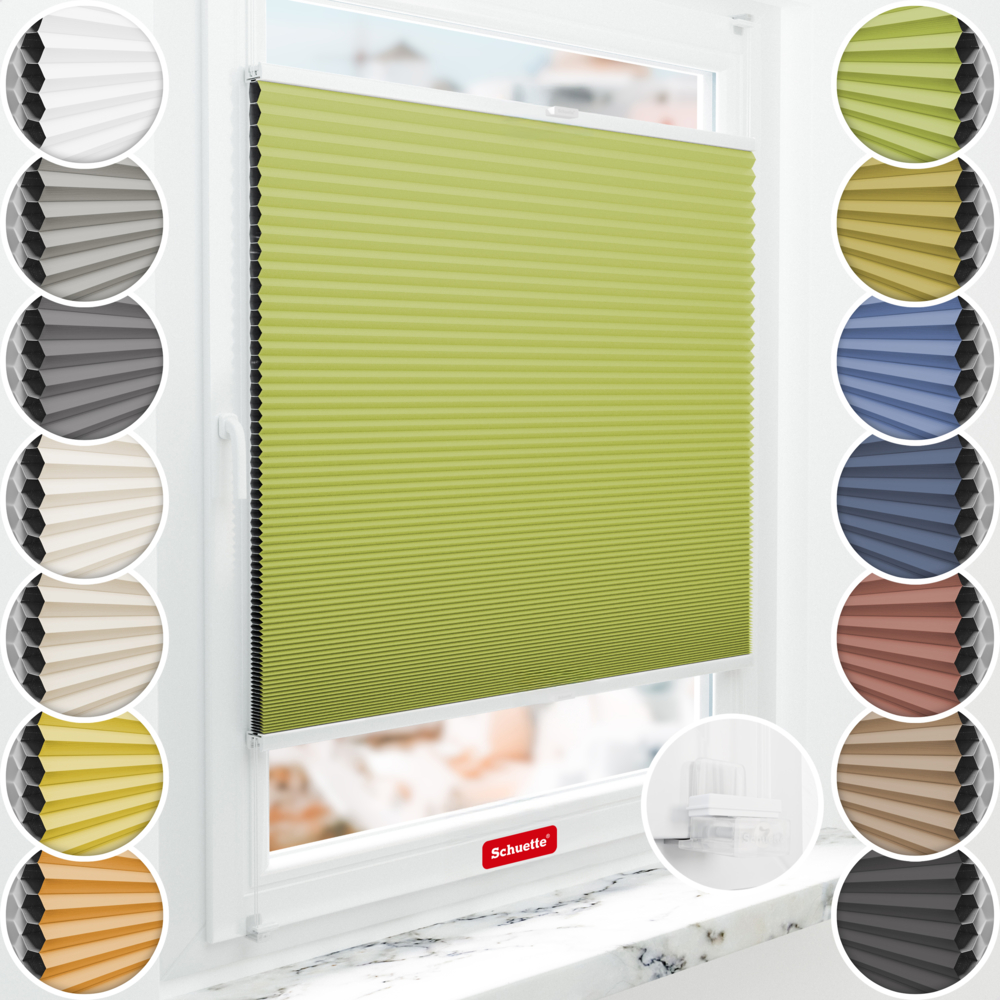 Schuette Wabenplissee Verdunkelung Thermo ohne Bohren am Fenster
