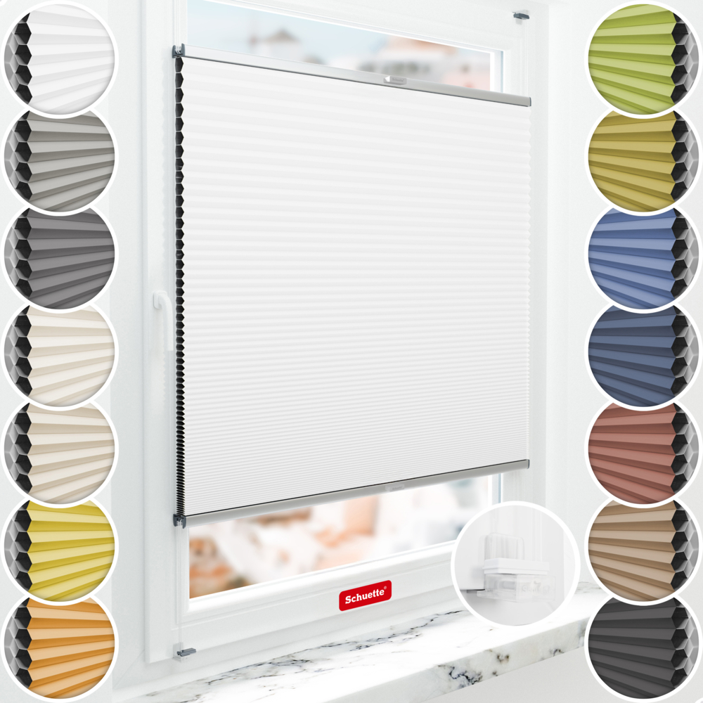 Schuette Wabenplissee Verdunkelung Thermo ohne Bohren am Fenster