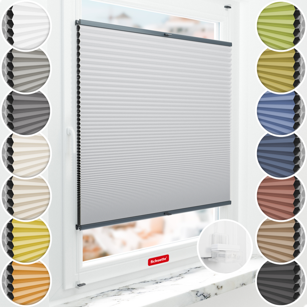 Schuette Wabenplissee Verdunkelung Thermo ohne Bohren am Fenster