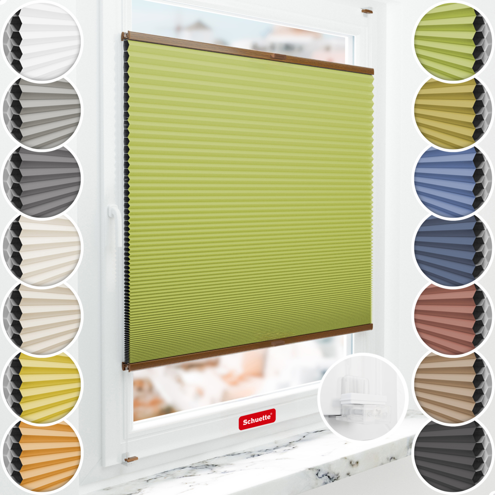 Schuette Wabenplissee Verdunkelung Thermo ohne Bohren am Fenster