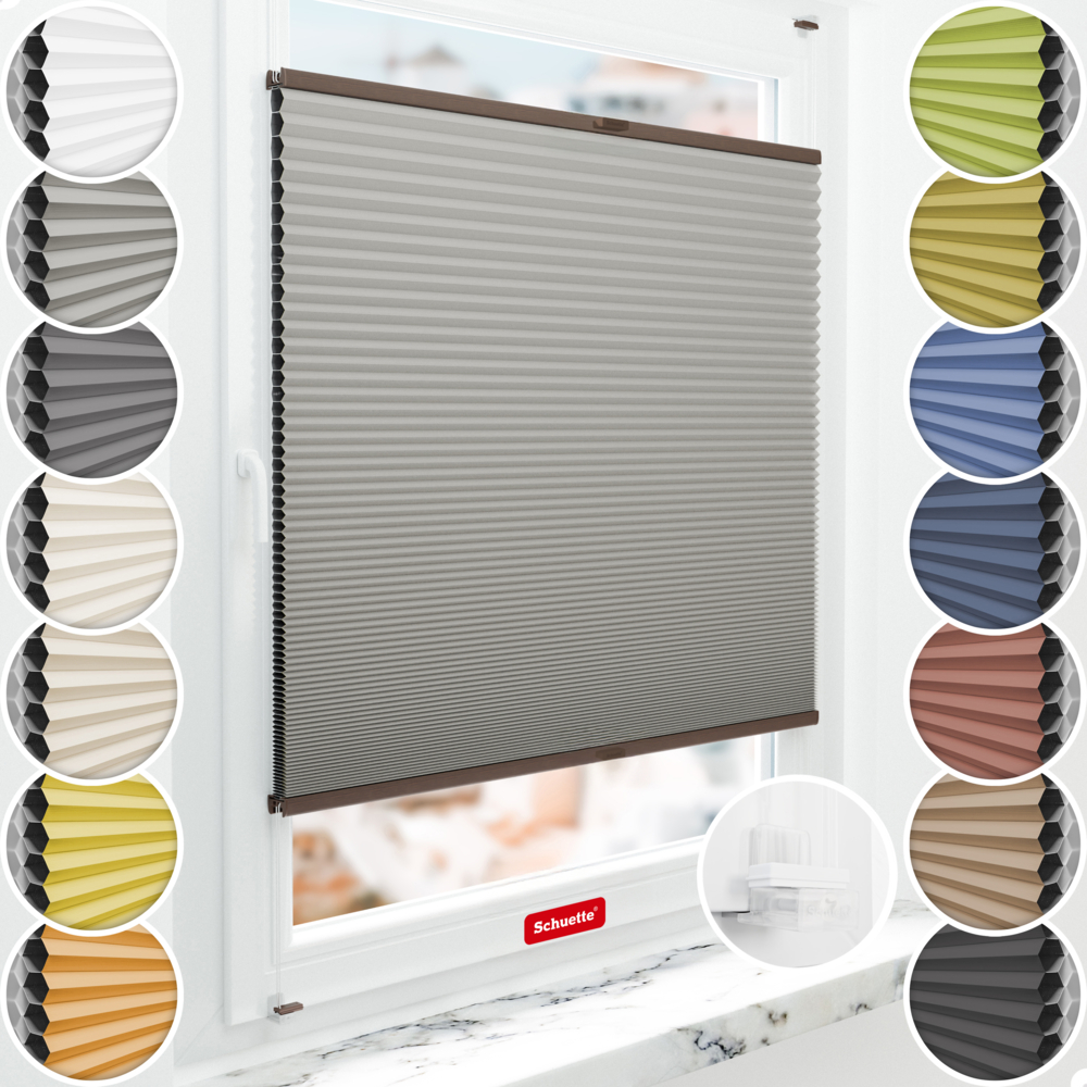 Schuette Wabenplissee Verdunkelung Thermo ohne Bohren am Fenster