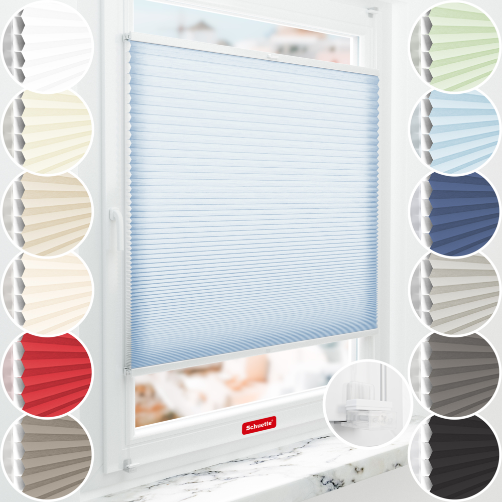 Schuette Thermo Wabenplissee ohne Bohren am Fenster