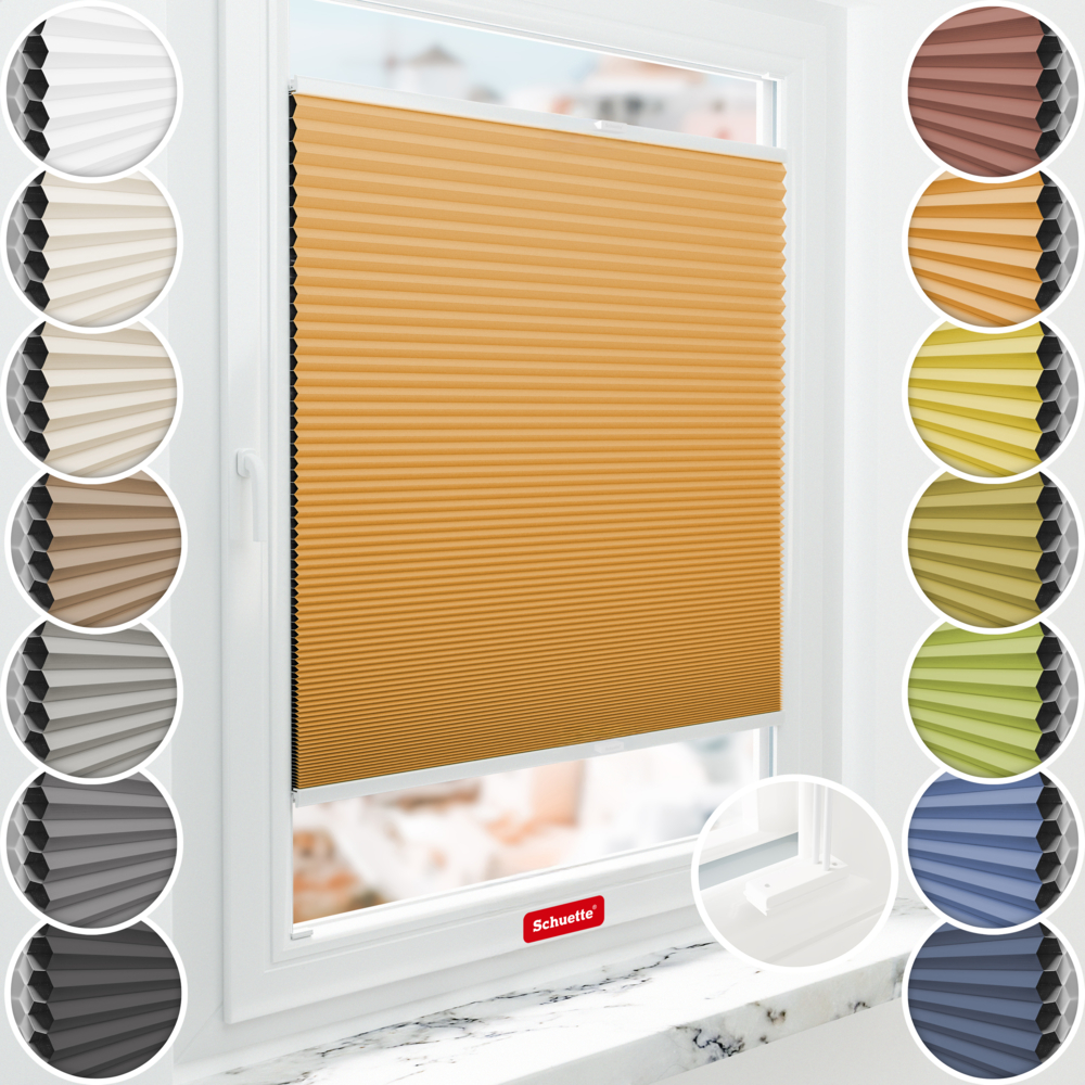 Schuette Wabenplissee Verdunkelung Thermo mit Bohren am Fenster