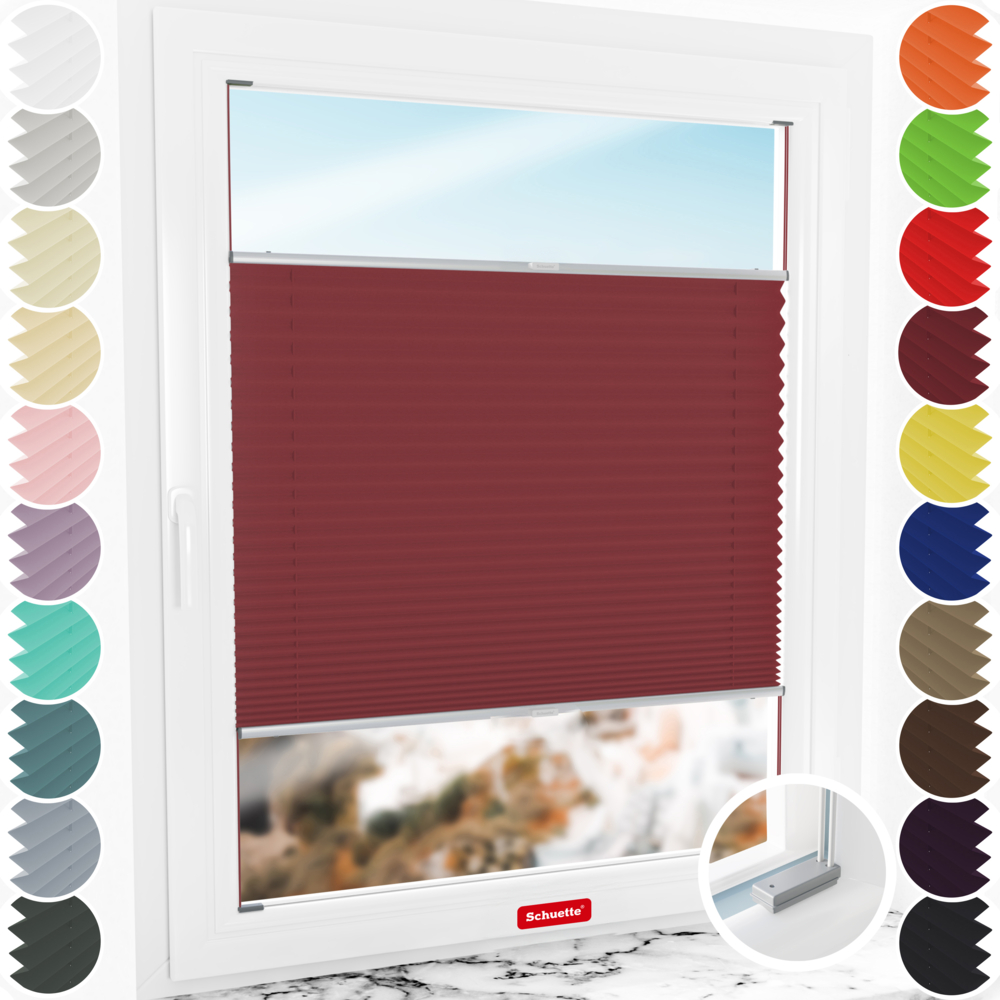 Schuette Thermo Plissee Rollo mit Bohren nach Maß am Fenster
